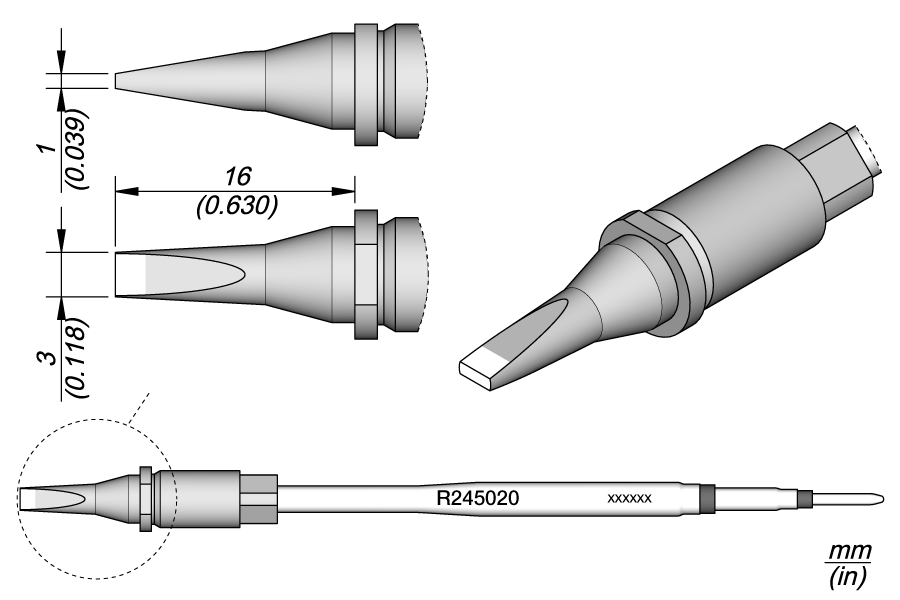 R245020 - Chisel Cartridge 3 x 1